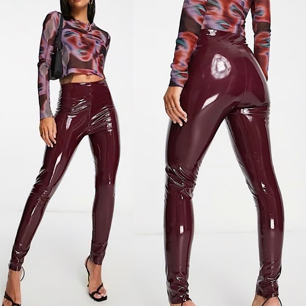 Commando Burgundy High-Waisted faux leather Pants
